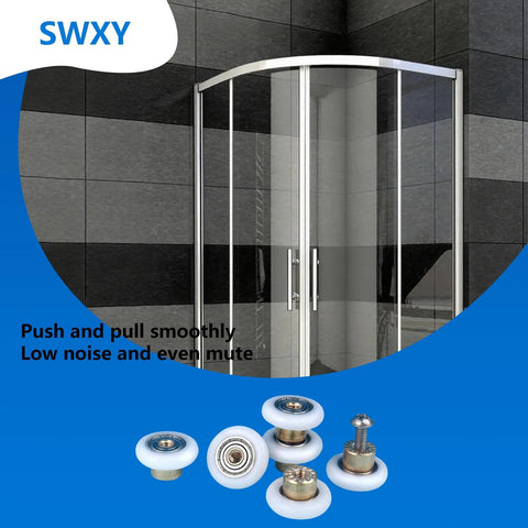 Shower Door Rollers Replacement Runners 25mm Diameter 6pcs With Nylon Wheels Brass Cores And Strong Screws for glass door