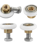 25mm Shower Door Rollers 4PCS Replacement Set for Bathroom Glass Sliding Doors with Smooth Quiet Runners Copper Stainless Steel and Plastic Wheels Easy Install with Screws