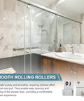 Bathroom with Frameless Sliding Shower Door Roller Replacement Set With Aluminum Alloy Flat Edge Wheels 26mm for 8-10mm glass