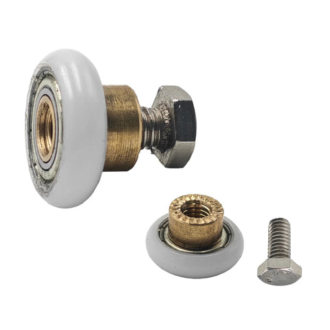 Four Sets 23mm Shower Door Rollers With Screws Replacement Wheels For Bathroom Sliding Doors Includes Copper Construction For Long Lasting Durability And Smooth Quiet Operation Fits Most Standard Shower Enclosures
