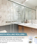 29mm Shower Door Rollers For Sliding Glass Doors Replacement Wheels Runners Copper Rod Pulleys For Bathroom Glass Doors 4 To 6 Mm Thick Glass With 15 To 17 Mm Hole Spacing Pack Of 4 White installed on glass shower door