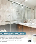 Shower Door Rollers 25Mm Wheel Replacement For Sliding Glass Doors 4 To 6 Mm Thick White Nylon Wheels 12 Pieces Installed