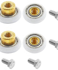 4PCS Shower Door Roller Runners 19mm Sliding Replacement Wheels, POM and Copper Rollers with screws for Bathroom Glass Doors.