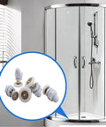 4PCS 27mm shower door rollers replacement with copper rod pulley, nylon runners and stainless hardware for glass shower doors