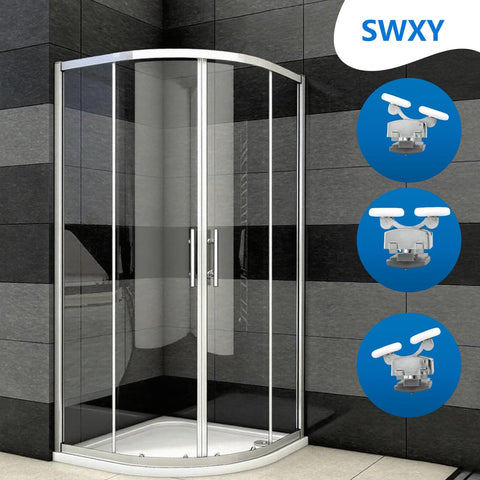 Four Pack 25Mm Aluminum Alloy Shower Door Rollers Replacement Kit With Anti Collision Block And Screws For 4to6mm Glass Doors Curved