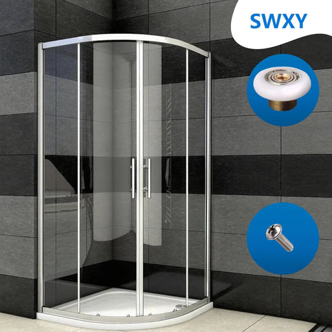 Shower Door Rollers Replacement Runners 25mm Diameter 6pcs With Nylon Wheels Brass Cores And Strong Screws for glass doors.