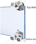 Shower door rollers RV replacement set with 10 pcs zinc alloy wheels, close-up of 23mm rollers on curved glass shower door.
