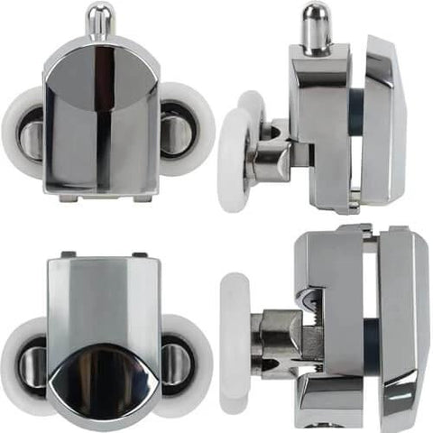 Shower door rollers RV replacement set with 10 pcs zinc alloy wheels, 23mm diameter rollers, anti collision block, multiple angles