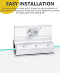 Frameless Shower Door Top Bracket Roller Assembly Four Pack For One Quarter Inch Glass with easy installation guide
