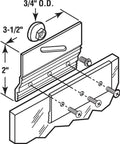 Diagram of Frameless Shower Door Top Bracket Roller Assembly Four Pack For One Quarter Inch Glass With Three Quarter Inch Round Plastic