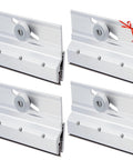 Frameless Shower Door Top Bracket Roller Assembly Four Pack For One Quarter Inch Glass With Three Quarter Inch Round Plastic Wheels Steel Ball Bearings Extruded Aluminum And Chrome Finish Replacement Parts For Smooth Sliding Performance
