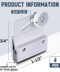 4 Pcs M 6145 Frameless Shower Door Roller Top Bracket Assembly with 3/4 in round wheel on chrome aluminum bracket
