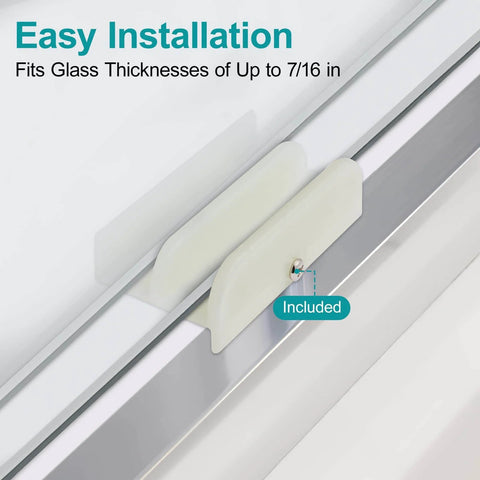 Sliding Shower Door Bottom Track (Top-Hung Shower Door Track) installation for 7/16-inch glass, close-up of plastic component