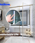 Weather Stripping Door Seal Strip 33 Feet install view, sealing tape on shower door, improves insulation and comfort.