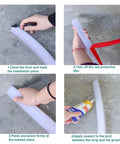 Installation steps for Collapsible Shower Threshold Water Dam, 39 In, Self Adhesive Shower Edge Water Barrier Stopper.