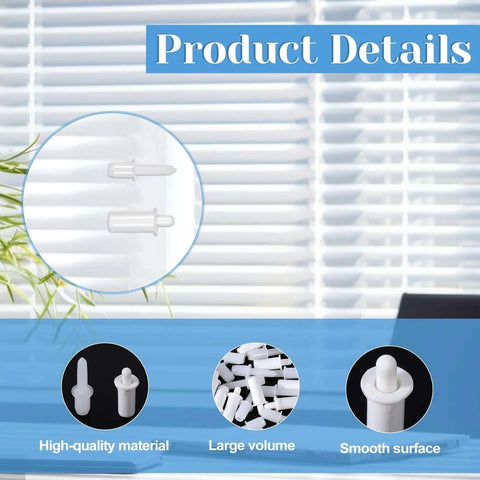 Close-up of 60 Pcs Shutter Repair Pins Shutter Louver Spring Loaded Replacement Pins for Plantation Shutters, detail view.
