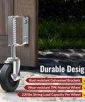 Gate Wheels With Side Brake For Farm Yard Gates And Barn Doors Spring Loaded Gate Casters With 220 Lbs Load Capacity