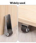 4 Piece Set Small 1 Inch Side Mount Caster Wheels For Furniture And Doors Low Profile Gate Casters Replacement For Chairs Drawers Bookcases Each Wheel Supports 44 Pounds Total 176 Pounds Versatile Vertical Or Horizontal Installation Includes Screws showing two mounted wheels on wood