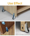 Two Piece Side Mount Caster Wheels installed on wooden furniture for support and easy movement, showing heavy-duty brackets and nylon wheels.