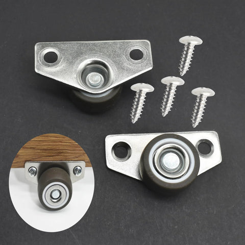 Side Mount Casters With Soft TPR Wheels Non Swivel Fixed Castors For Furniture Drawer Cabinet Muted Rolling Set Of 6 Grey