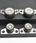 Side Mount Casters With Soft TPR Wheels Non Swivel Fixed Castors For Furniture Drawer Cabinet Muted Rolling Set Of 6 Grey