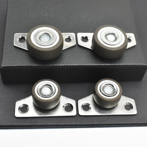 Side Mount Casters With Soft TPR Wheels Non Swivel Fixed Castors For Furniture Drawer Cabinet Muted Rolling Set Of 6 Grey