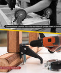 ✝️ Retractable Casters Heavy Duty Casters with Lifting and Lowering Function Maximum Load of 700 lbs showing installation on a workbench.