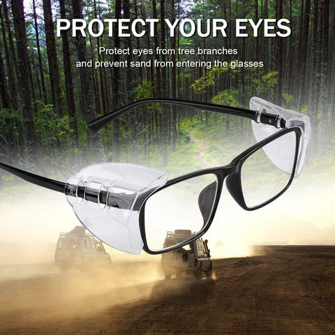 Side Shields For Safety Glasses Fits Prescription Eyewear S To L 30 Pairs with forest background