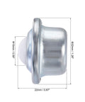 Side view of Drop In Ball Transfer Bearing Unit 15mm Nylon Ball with 33 Lb load capacity, showing dimensions, for conveyors and material handling