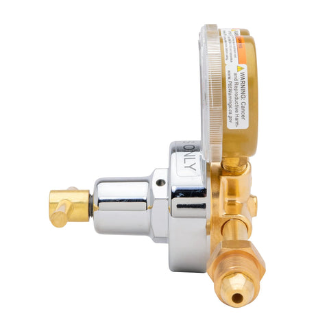 Side view of Nitrogen Purging Regulator For HVAC And Blanketing With CGA 580 Connection 25GX Model For AR HE N2 Single Stage