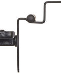 Side view of 2-Pack Stainless Steel 304 Half Overlay Glass Door Hinge with Catch, Black Finish