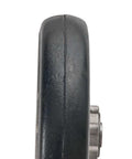 Side view of an Eight Inch Mold On Rubber Wheel For Carts With Red Sealed Semi Precision Ball Bearings By Magliner
