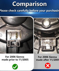 Comparison of HVAC blower motor connectors for 2006 Toyota Sienna pre and post 11/2005 models.