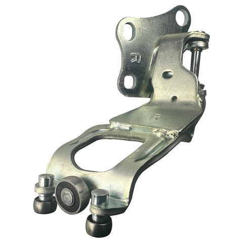 Right Sliding Door Roller Hinge Compatible With Sienna 2004 2005 2006 2007 2008 2009 2010 Passenger Side Center Door Power Roller Assembly Replacement 68380 08031 Restores Smooth Operation And Eliminates Jamming, shown in front view, made of durable steel.