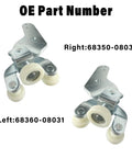 Bottom Sliding Door Roller Hinge Pair For Toyota Sienna 2010-2021 Left And Right showing part numbers 68360-08031 and 68350-08031