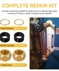 Pro Grade Sight Glass Steamer Parts Kit for Five Eighth Inch ID Valves including washers, gaskets, and brass nuts shown.