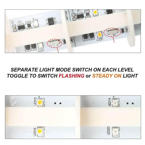 Close-up of circuit board for High Visibility Industrial Signal Tower Light With Rotatable Base And 2 Layer Stack Steady Or Flashing LED Modes.