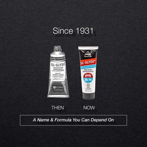 Then-and-now comparison of SIL-Glyde Multi-Purpose All-Weather Lubricating Compound for All Surfaces - 8 oz Tube.