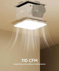 Silent 110 CFM Bathroom Exhaust Fan With Light LED 3000K 4000K 5000K 1 Sones 1200 Lumens Ceiling Mount Shower Vent Installed
