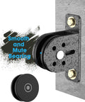 2 pack silent cable pulley wheel set for home gym, LAT pulldown, clothesline, mounted on wall, shown in detail