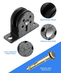 2 pack silent cable pulley wheel set for home gym, LAT pulldown, clothesline, lifting systems with fixed bearings