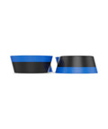 Silent Feet Anti Vibration Pads For Generators Air Compressors And Power Equipment, black and blue rubber pads, side view