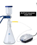 Reliable Lab Filtration Pump For Quick Vacuum Filtration In The Lab ToyBasics Silent Vacuum Pump with connected filtration setup.