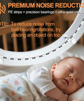 Heavy Duty 24 Inch Lazy Susan Bearing With Silent Smooth Rotation over sleeping baby, highlighting premium noise reduction.