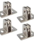 4 Pcs 1-3/8" Pulley Block,Single Bearing Silent for 3/16" Cord,Max Load 330 lb, nickel-plated steel, front view