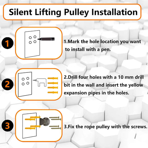 Installation steps for Groove Wheel Pulley Stainless Steel Pulley Block Super Silent Single Pulley Block for DIY Gym Equipment.