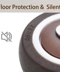 Close-up of 1.25 Inch L Shaped Plate Swivel Caster With Brake Rubber Wheel Side Mount for Smooth Silent Movement Heavy Duty Load Capacity 120 Lb.