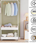 Clothing rack with 1 Inch Caster Wheels for Furniture Silent Bearing Swivel Plate Casters Set of 4 with Brakes