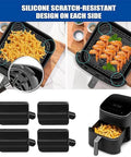 4 Or 8 Pack Silicone Air Fryer Protective Feet Bumpers Tabs Replacement Parts For Non Slip Tray And Grill Pan, Detachable Kitchen Accessory