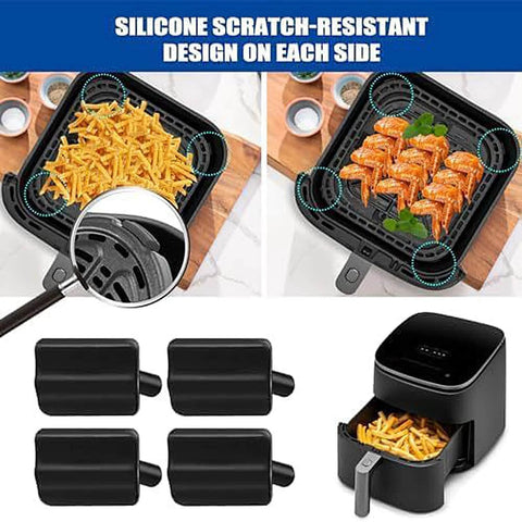 4 Or 8 Pack Silicone Air Fryer Protective Feet Bumpers Tabs Replacement Parts For Non Slip Tray And Grill Pan, Detachable Kitchen Accessory